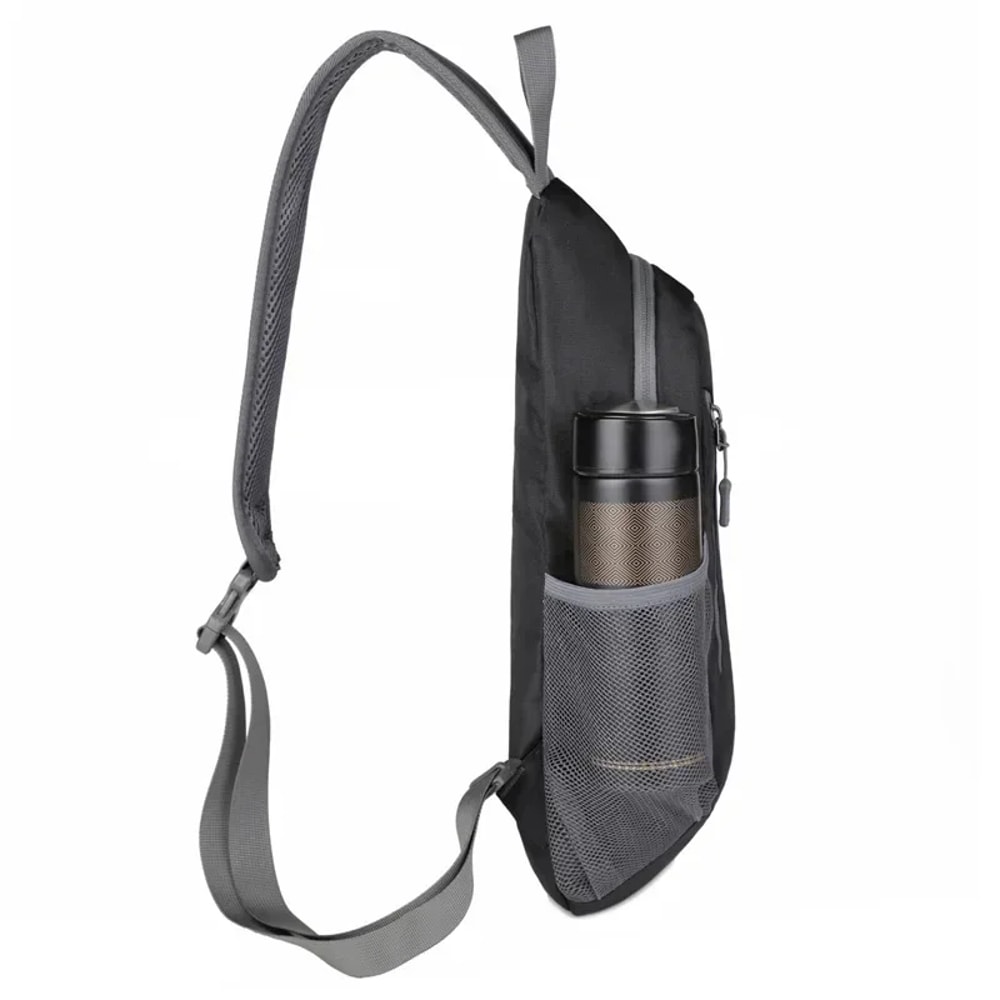 Outdoor Sling Chest Bag For Men And Women Lightweight Crossbody Backpack With Bottle Holder 2