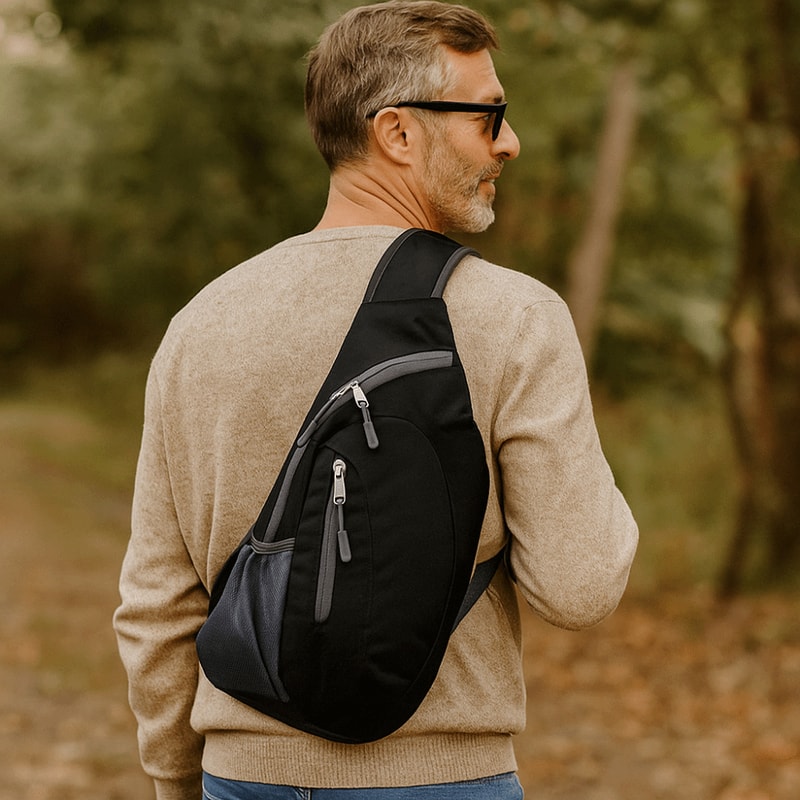 Foldable Messenger Bag Waterproof Chest Pack Lightweight Outdoor Sling Bag 4