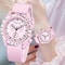 Stylish Silicone Band Women Sports Watch With Quartz Movement Three Dial Design 2
