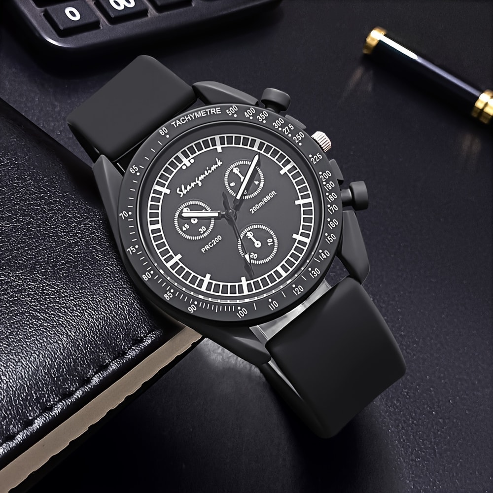 Stylish Silicone Band Women Sports Watch With Quartz Movement Three Dial Design 10