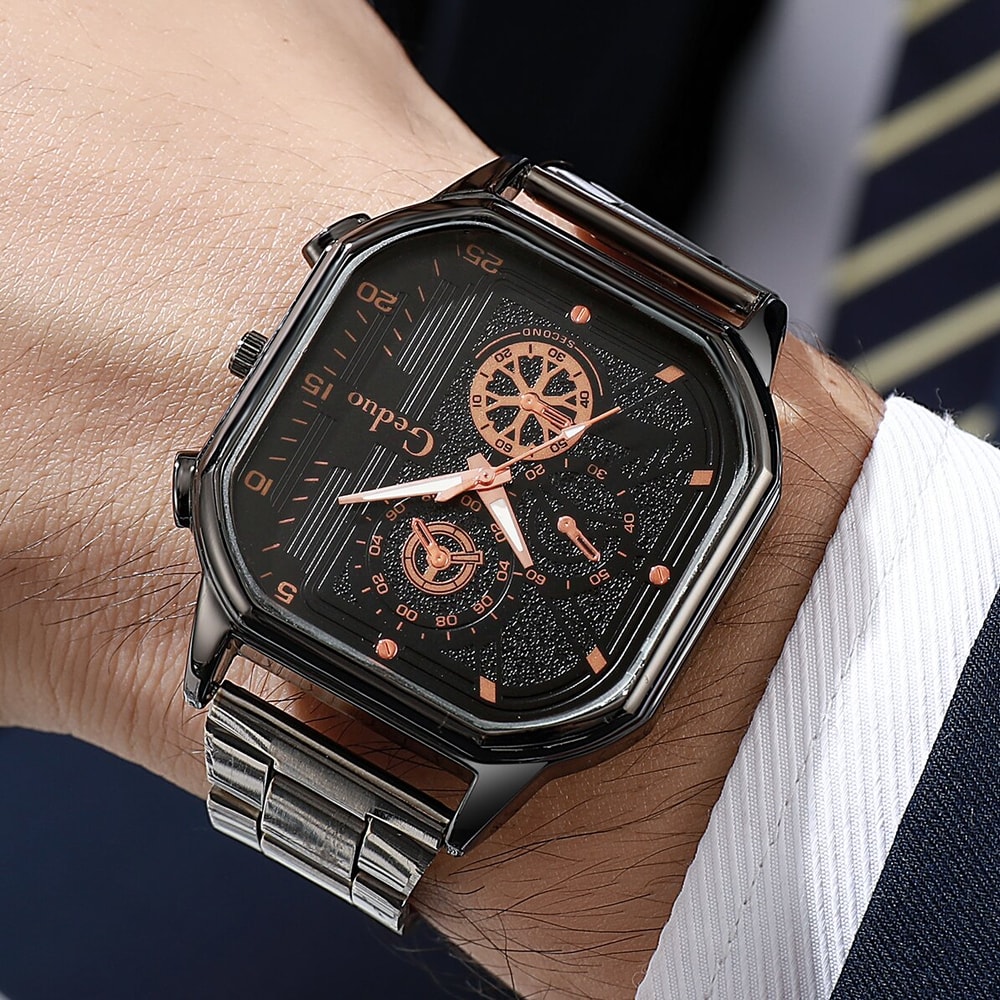Elegant Eye Dial Men's Quartz Wristwatch Luxury Fashion Watch