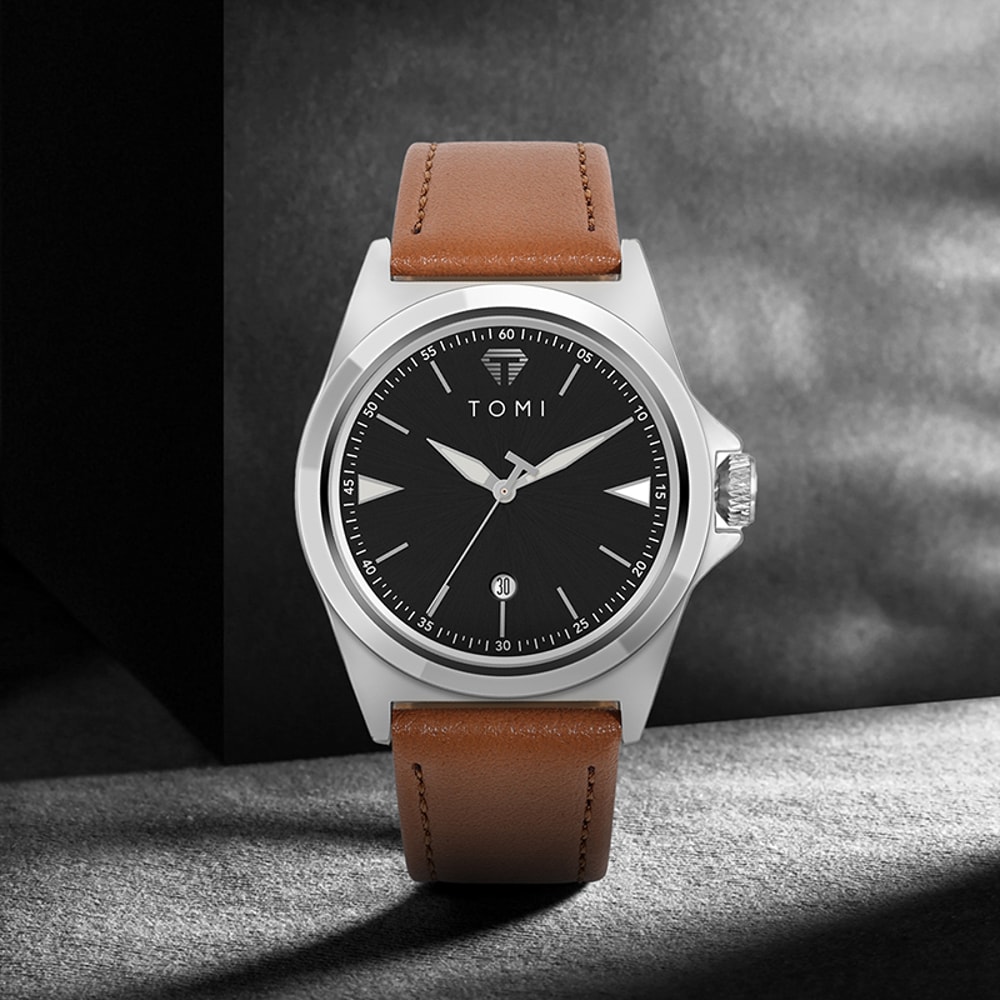 TOMI Minimalist Quartz Mens Watch Classic Business Casual Watch Elegant Round Dial 3