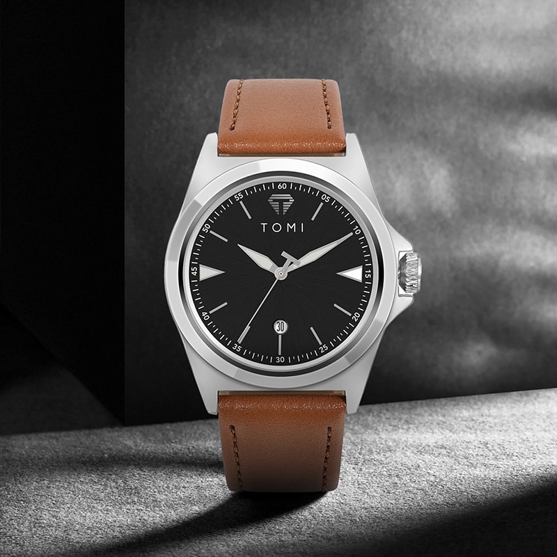 TOMI Minimalist Quartz Mens Watch Classic Business Casual Watch Elegant Round Dial 3
