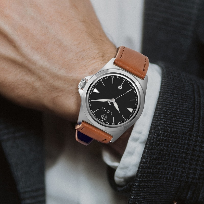 TOMI Minimalist Quartz Mens Watch Classic Business Casual Watch Elegant Round Dial 4
