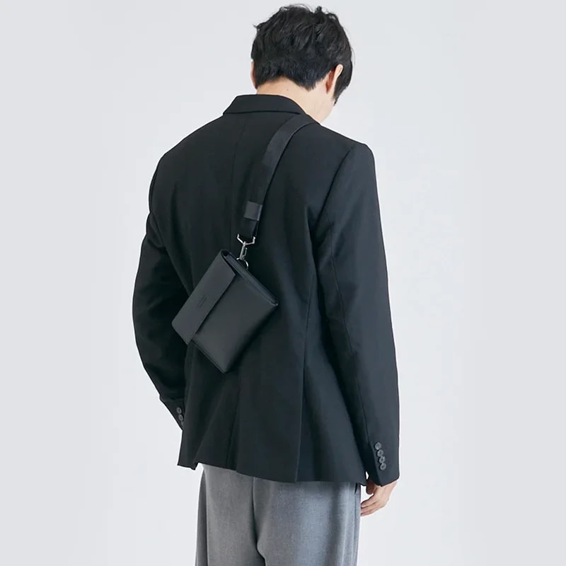 Men Crossbody Bag PU Leather Slim Shoulder Messenger for Everyday Carry