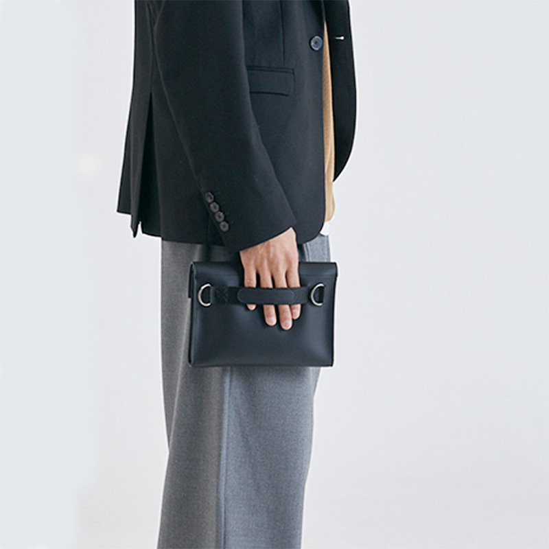 Men Crossbody Bag PU Leather Slim Shoulder Messenger for Everyday Carry