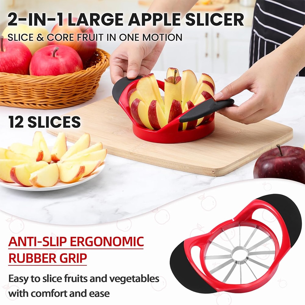 Ultra Sharp Apple Slicer Corer Stainless Steel Fruit Cutter for Effortless Slicing