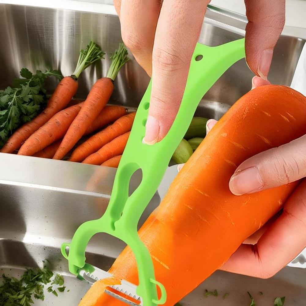 Stainless Steel Vegetable Peeler With Double Head Multi Function Fruit And Potato Slicer Tool 3