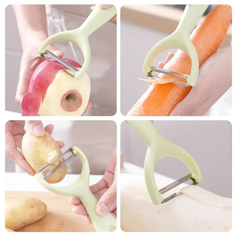 Stainless Steel Vegetable Peeler with Ergonomic Handle for Fruits and Potatoes