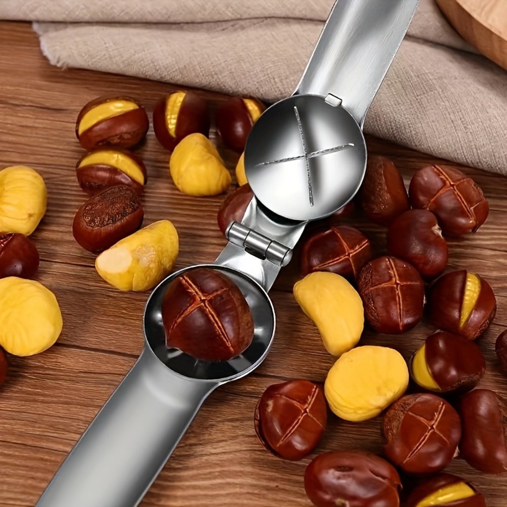 Stainless Steel Chestnut Opener Tool Nut Cracker Walnut Sheller Cutter 4