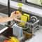 Stainless Steel Sink Organizer Rack With Faucet Storage For Sponge Soap And Towel 0