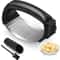 Stainless Steel Garlic Press Rocker Easy Garlic Mincer Tool With Peeler Brush 0