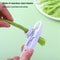 QuickSlice Green Bean Slicer Tool Stainless Steel Vegetable Prep Cutter String Remover 0