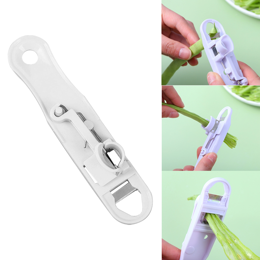 QuickSlice Green Bean Slicer Tool Stainless Steel Vegetable Prep Cutter String Remover 1