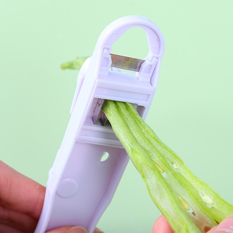 QuickSlice Green Bean Slicer Tool Stainless Steel Vegetable Prep Cutter String Remover 3