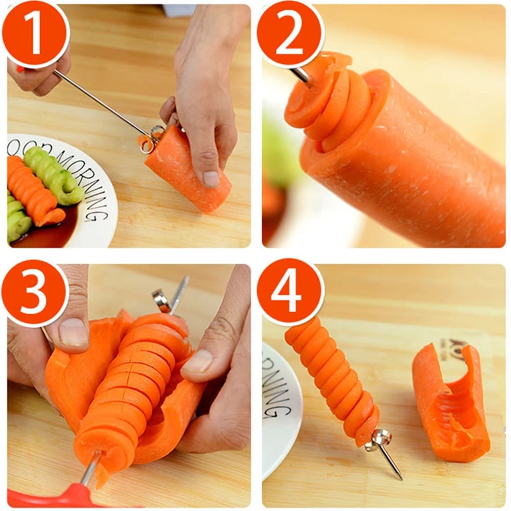 Manual Spiral Vegetable Cutter Twister for Fries and Garnishes
