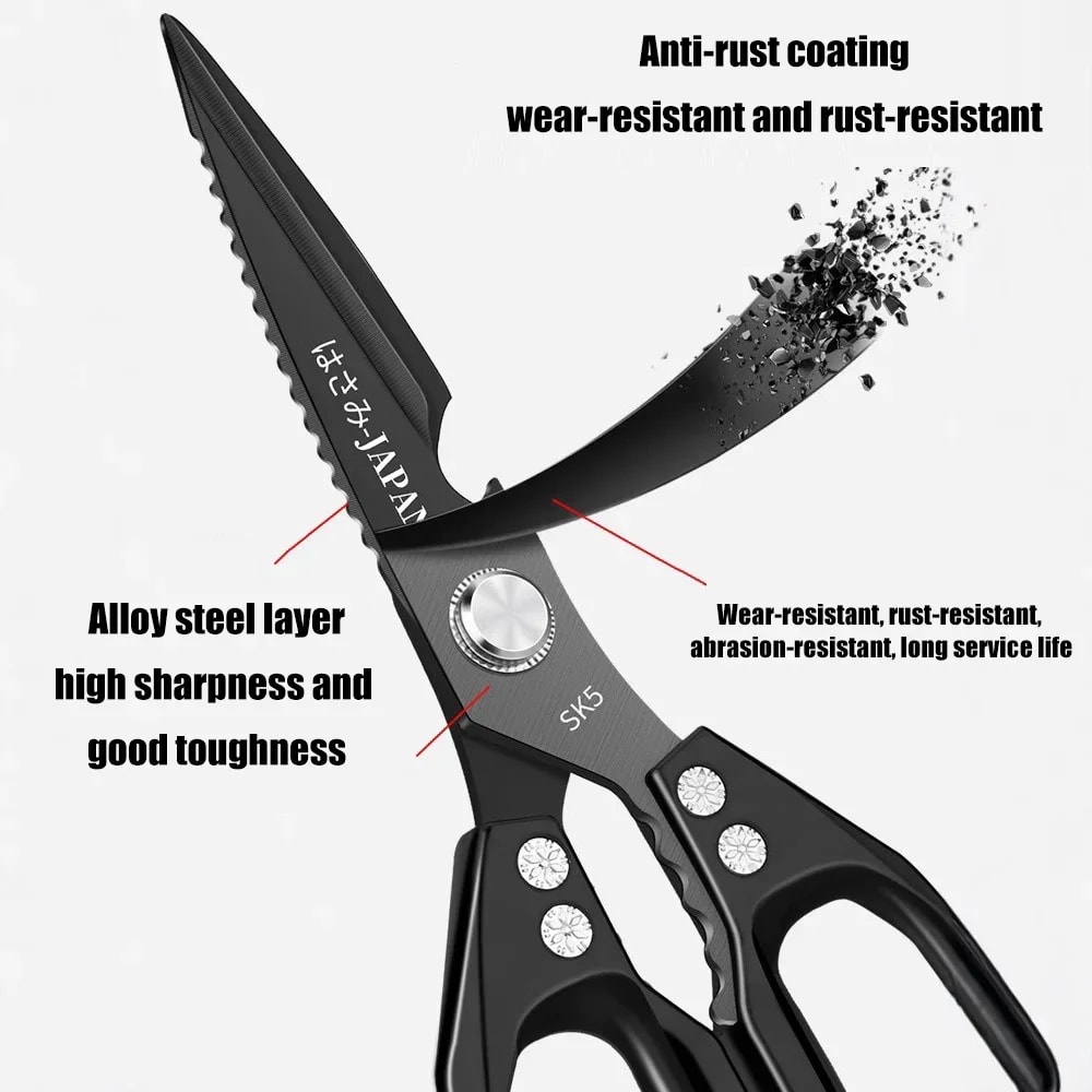 Multifunctional Kitchen Scissors With Bone Cutter Fish Scraper Bottle Opener 1
