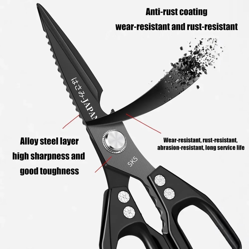 Multifunctional Kitchen Scissors With Bone Cutter Fish Scraper Bottle Opener 1