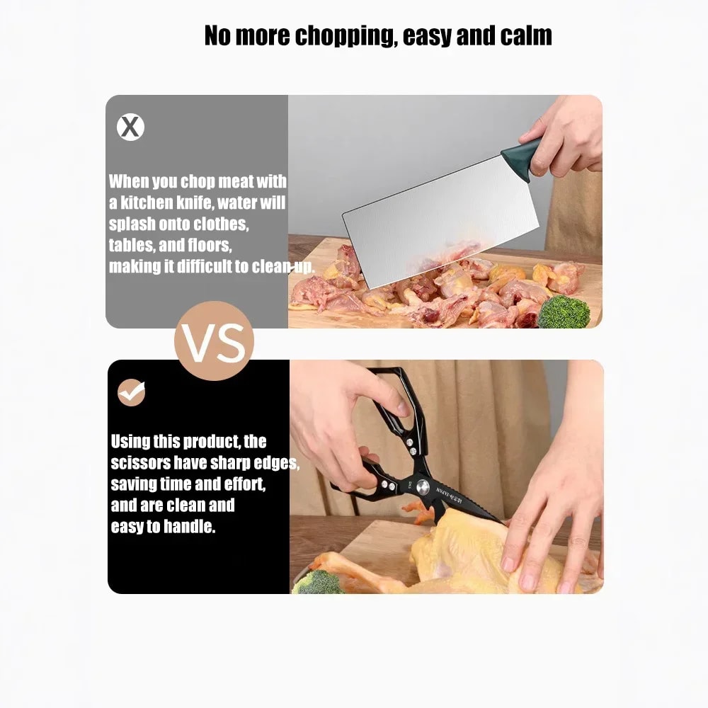 Multifunctional Kitchen Scissors With Bone Cutter Fish Scraper Bottle Opener 2