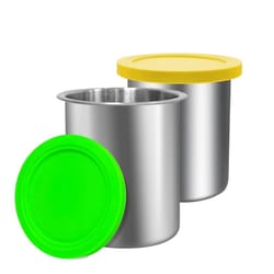 stainless steel ninja creami containers set leakproof ice cream pint replacement