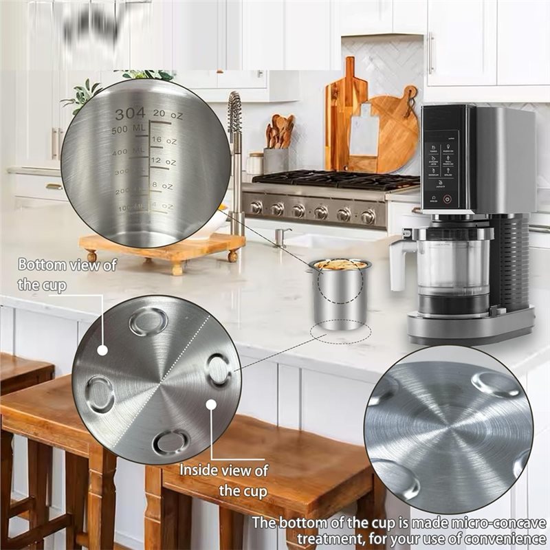 Stainless Steel Ninja Creami Containers Set Leakproof Ice Cream Pint Replacement 4