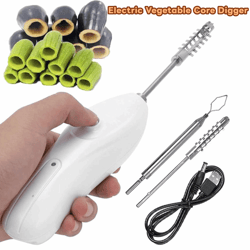 electric fruit corer & vegetable core digger with replaceable stainless steel heads
