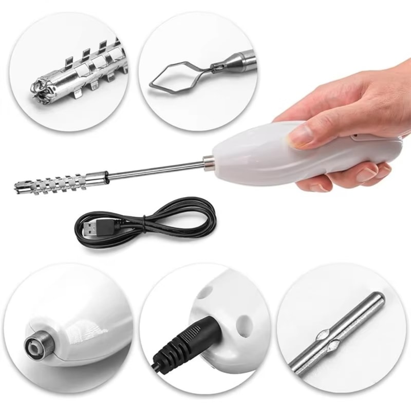 Electric Fruit Corer & Vegetable Core Digger with Replaceable Stainless Steel Heads