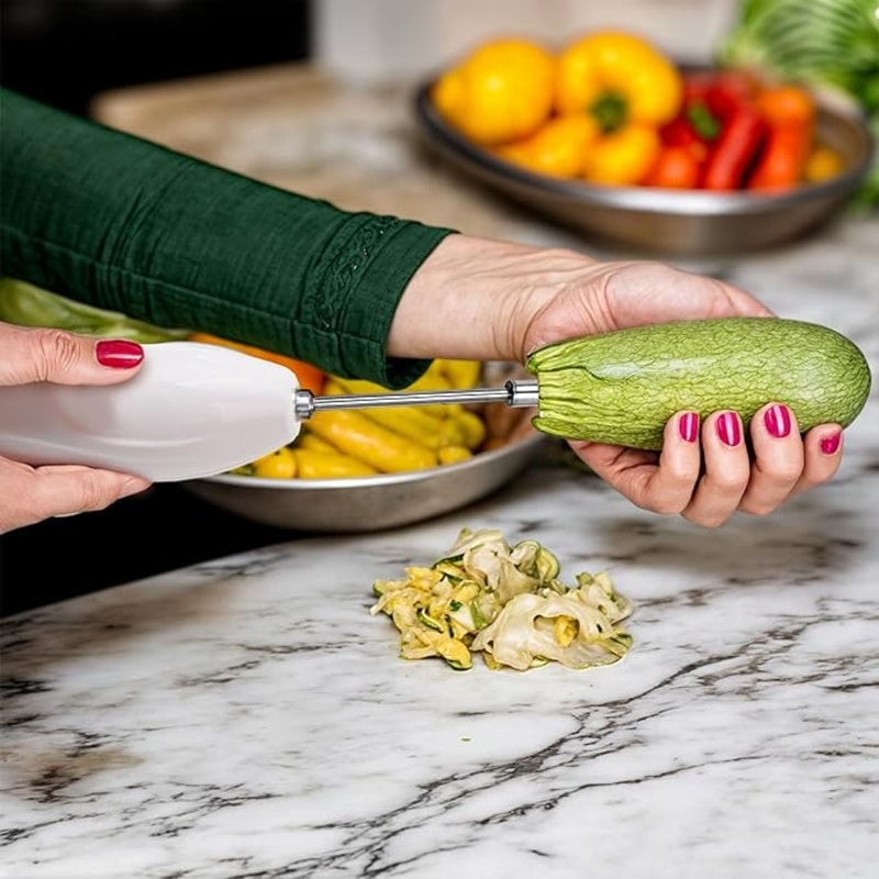Electric Fruit Corer & Vegetable Core Digger with Replaceable Stainless Steel Heads