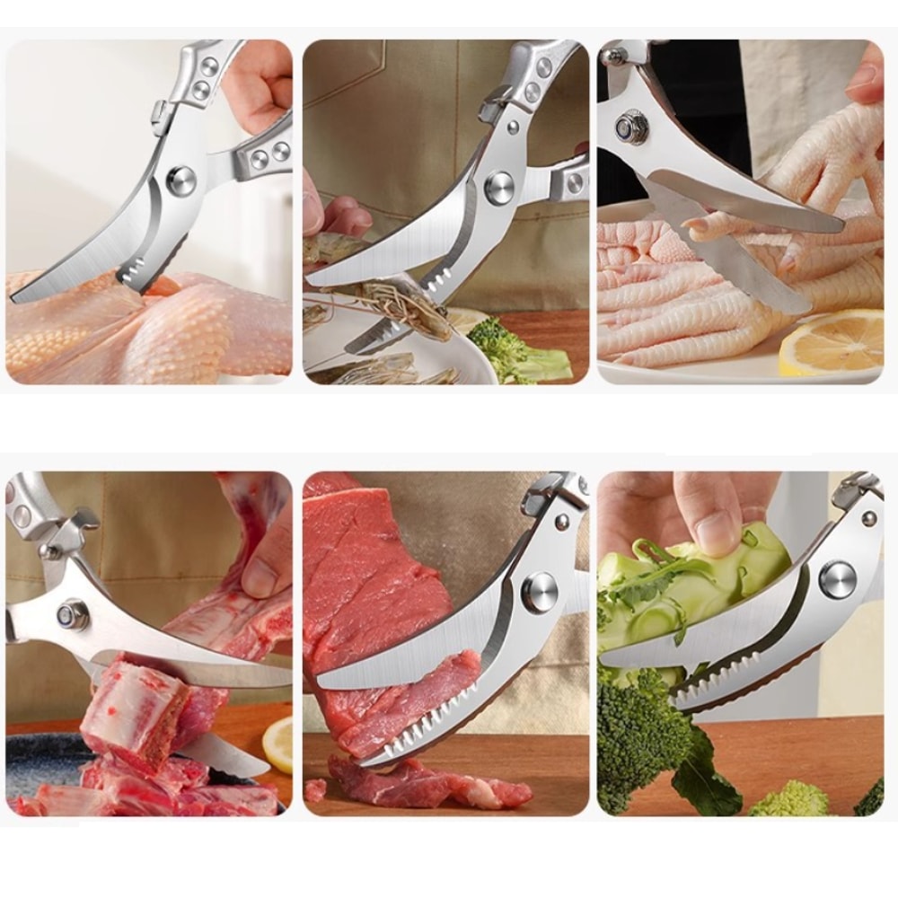 Heavy Duty Kitchen Scissors Stainless Steel Meat & Bone Cutting Shears for BBQ and Home Cooking