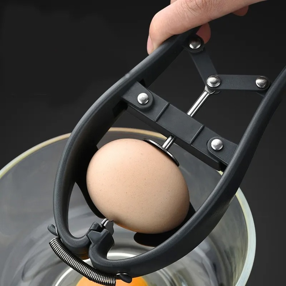 Stainless Steel Egg Cracker Tool With BuiltIn Egg Separator For MessFree Cooking 3