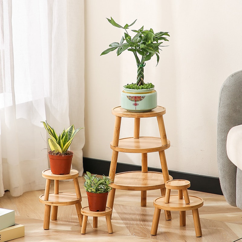 Mini Wooden Plant Stand Riser For Pots Bonsai Home Decor Display 2