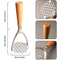 Aluminum Potato Masher with Wood Handle – Heavy Duty Manual Food & Garlic Press Tool