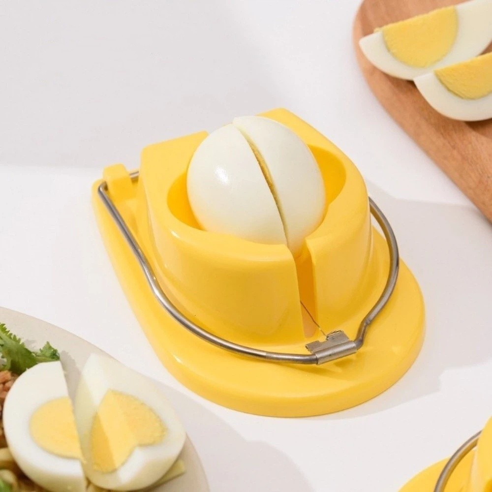 Boiled Egg Slicer with Dual Cutters Stainless Steel Egg Slicer for Quick Perfect Slices