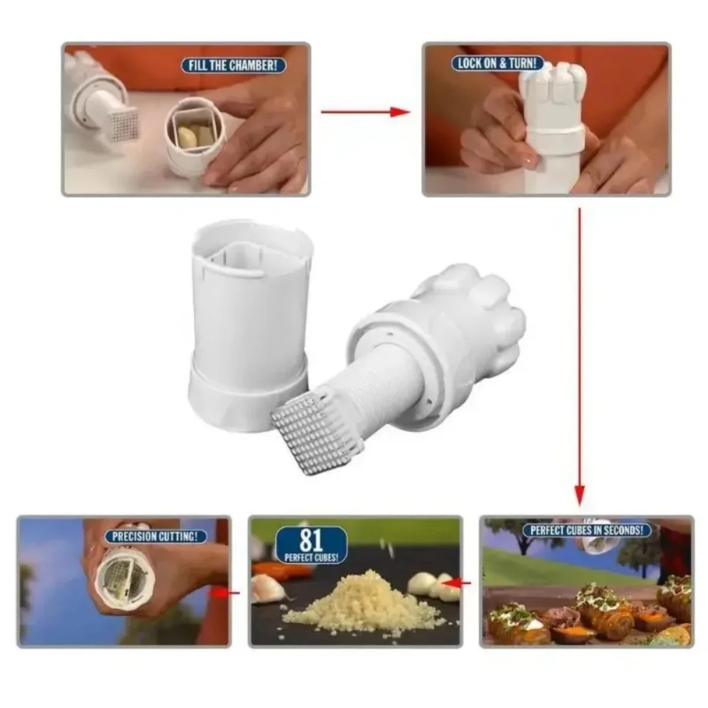 Multi Functional Garlic Press & Slicer Wheel Tool for Effortless Kitchen Prep