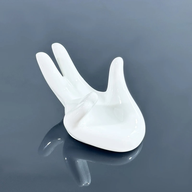 Elegant Ceramic Hand Crystal Sphere Holder For Quartz Crystal Stand Display 6