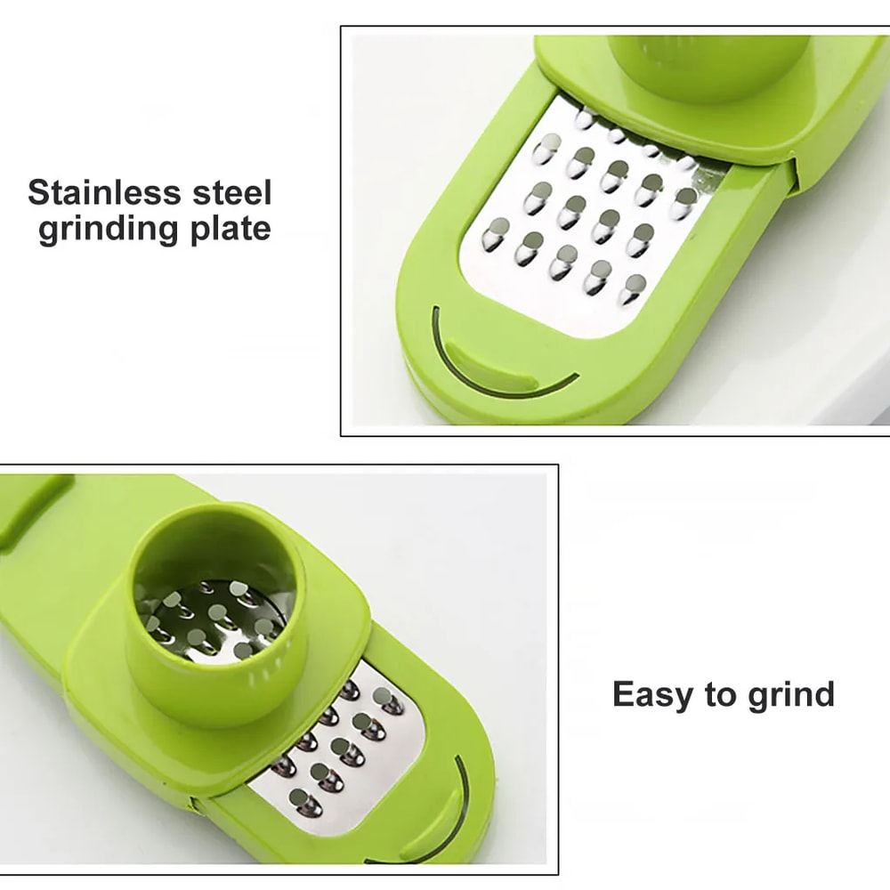 MultiFunction Garlic Press Manual Garlic Crusher Ginger Grinder Tool 2