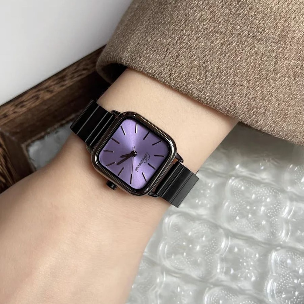 Denvosi Square Watch for Women Stainless Steel Minimalist Quartz Fashion Wristwatch