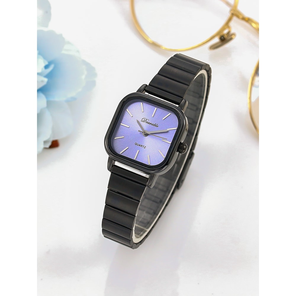 Denvosi Square Watch for Women Stainless Steel Minimalist Quartz Fashion Wristwatch