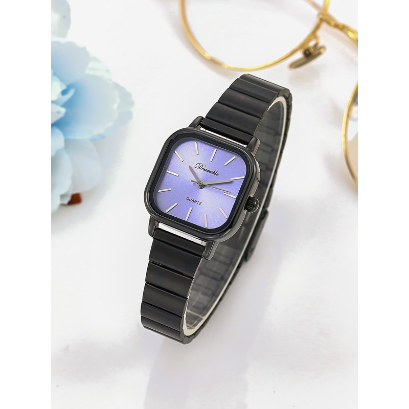 Denvosi Square Watch for Women Stainless Steel Minimalist Quartz Fashion Wristwatch