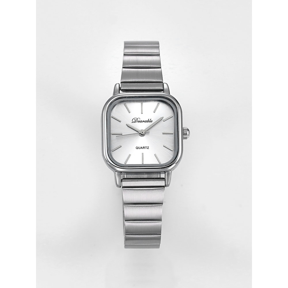 Denvosi Square Watch for Women Stainless Steel Minimalist Quartz Fashion Wristwatch