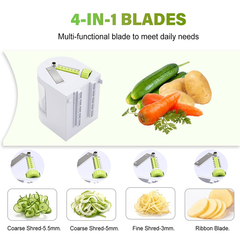 Multi Blade Vegetable Spiralizer Cutter for Zucchini Noodles and Healthy Veggie Pasta