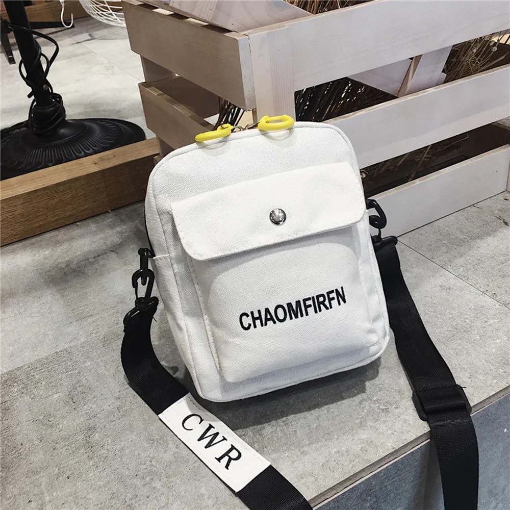 Cute Cartoon Small Canvas Crossbody Bag Phone Purse for Women Mini Messenger Shoulder Bag