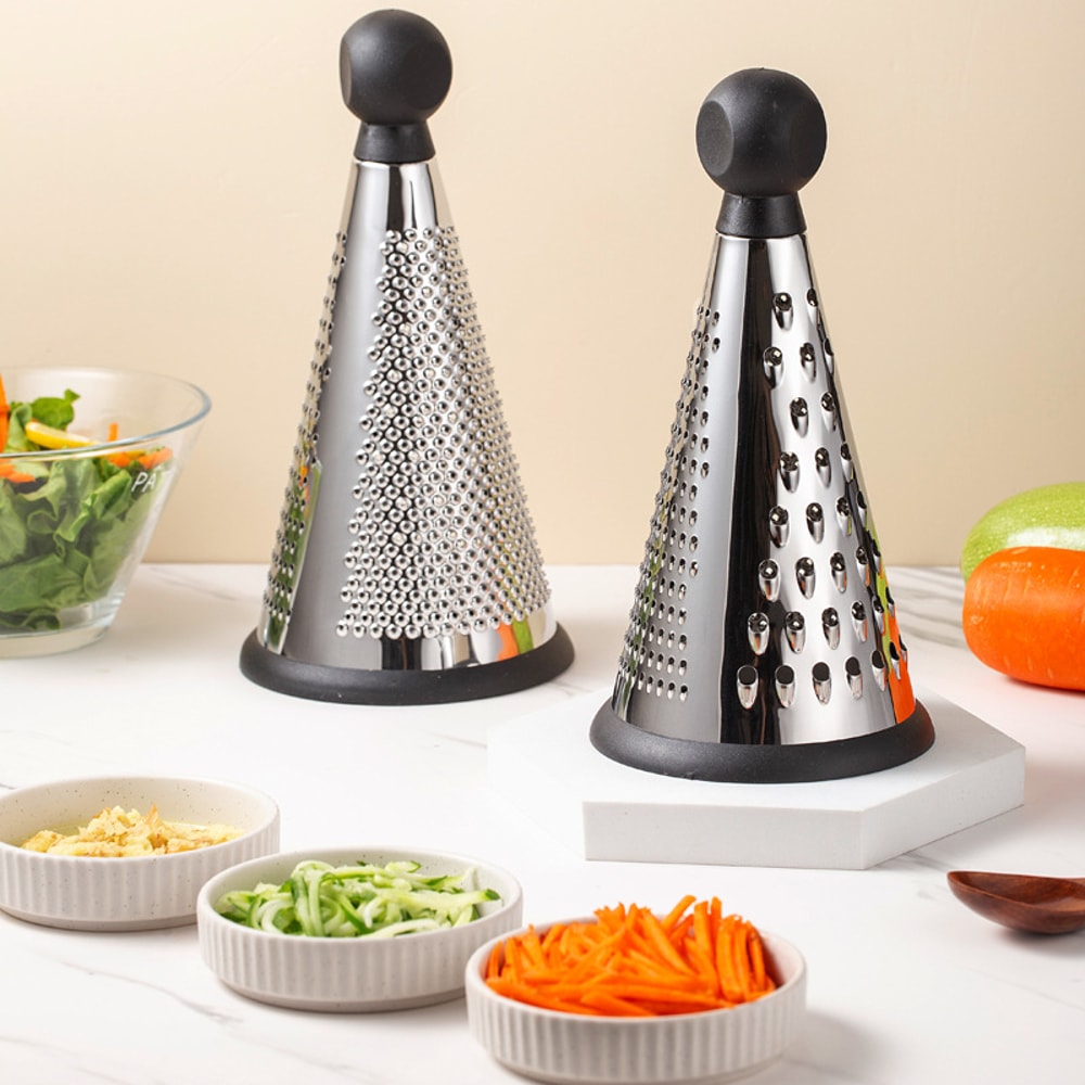 Vertical Stainless Steel Vegetable Cutter & Rotary Cheese Grater with Multi-Blade System