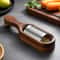 Stainless Steel Cheese Grater with Container Wooden Storage Box Manual Cheese Slicer
