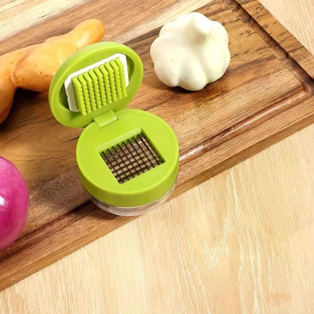 Heavy Duty Garlic Press Chopper with Easy Clean Plate Compact Handheld Kitchen Tool