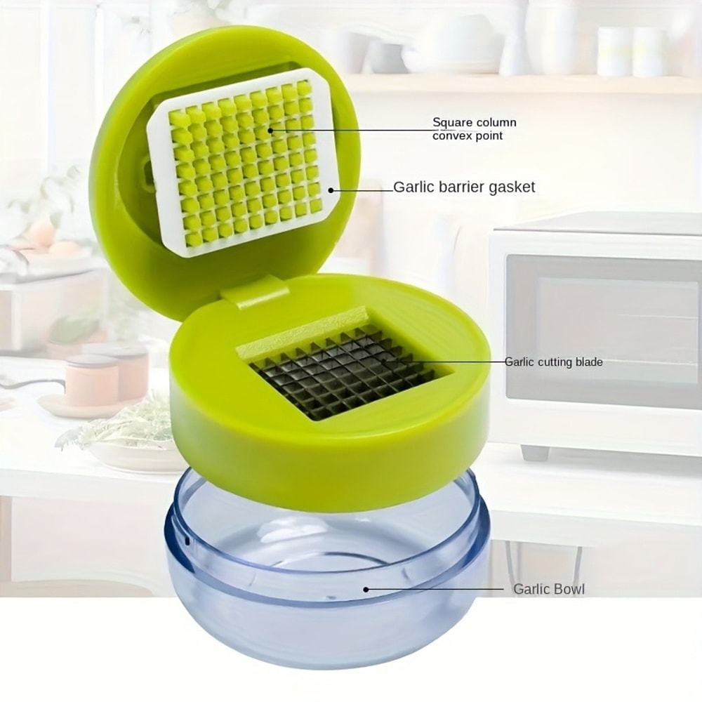 Heavy Duty Garlic Press Chopper with Easy Clean Plate Compact Handheld Kitchen Tool