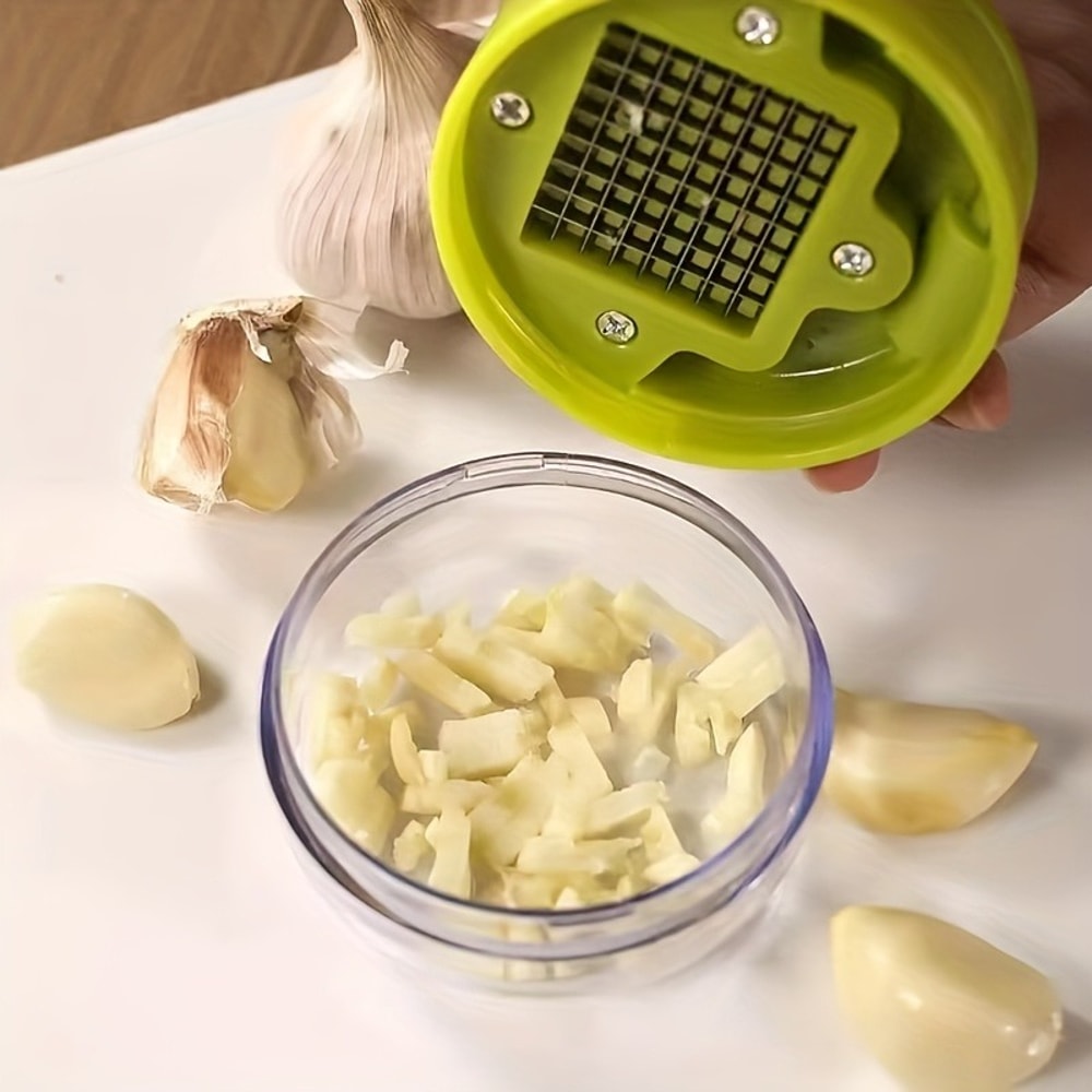 Heavy Duty Garlic Press Chopper with Easy Clean Plate Compact Handheld Kitchen Tool