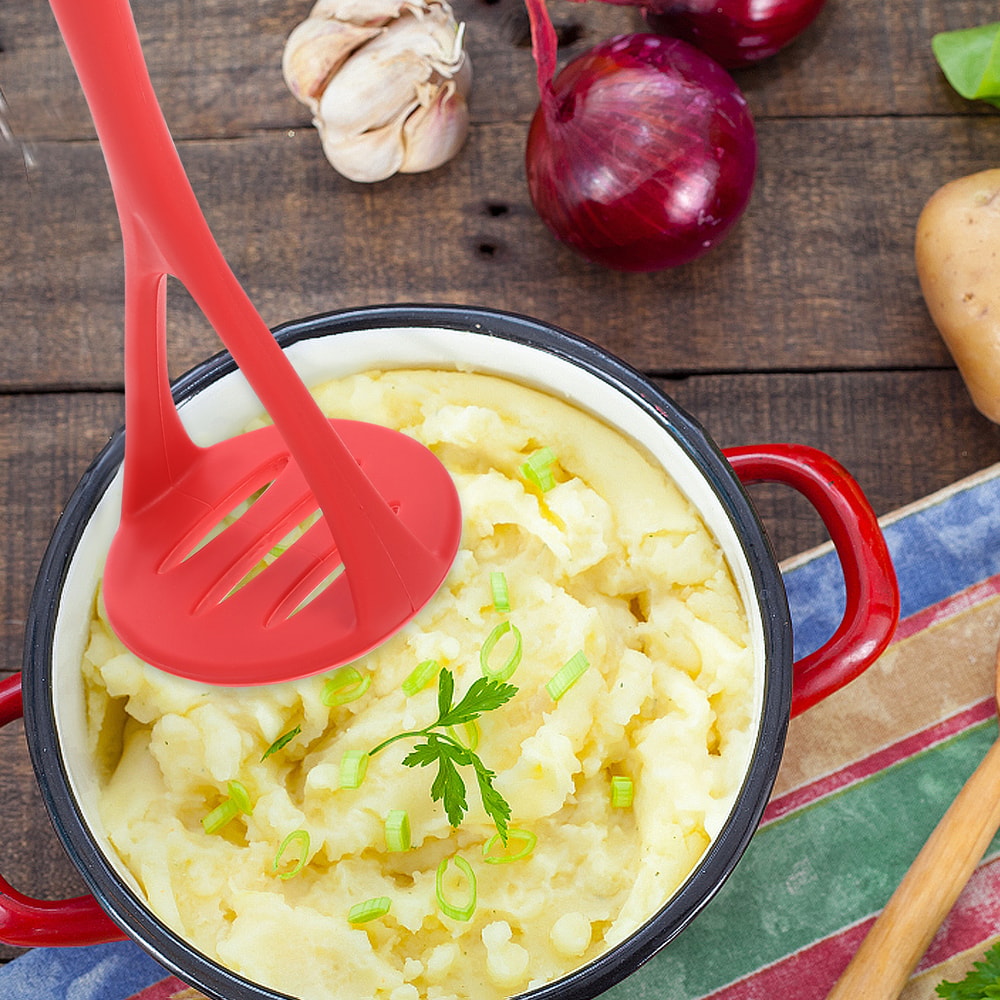 Ergonomic Silicone Potato Masher Lightweight Nonstick Vegetable Masher For Smooth Purees 3