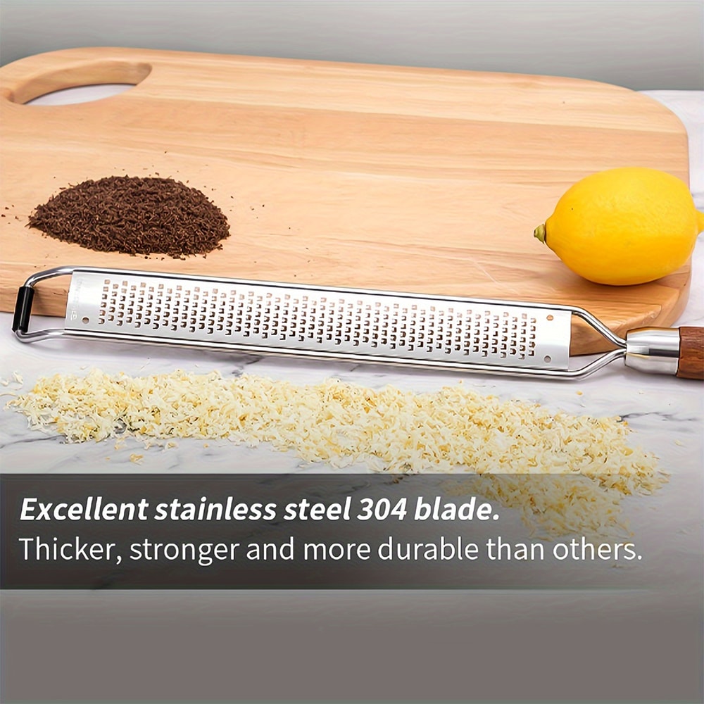 Stainless Steel Lemon Zester Cheese Grater With Wooden Handle For Citrus Nutmeg Hard Cheese 3