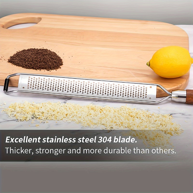Stainless Steel Lemon Zester Cheese Grater With Wooden Handle For Citrus Nutmeg Hard Cheese 3